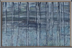 Grey Spray 30x20 inches, Acrylic Paper on Canvas Framed, 2015, Janice Rafael