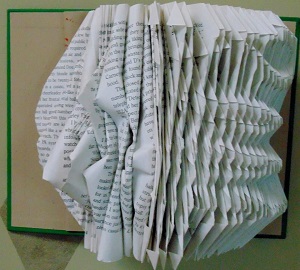 Transforming A Hazard of Losers - Book Sculpture - 9x7 inches - Janice Rafael