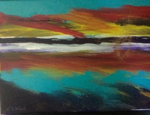 Island Sunset 12x9 inch acrylic on canvas 2016 ©JaniceRafael